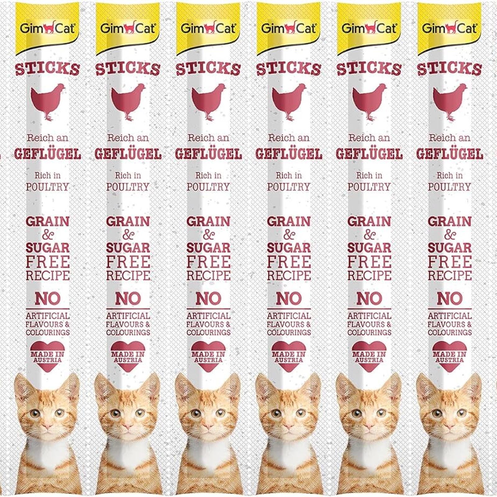 GimCat Sticks begrūdės lazdelės, su paukštiena (10 vnt)