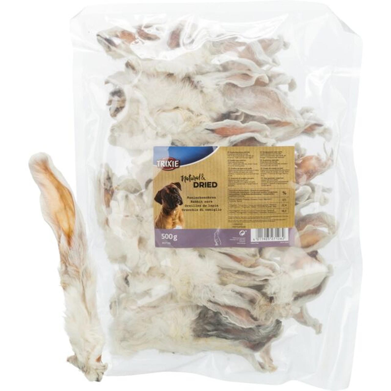 Trixie Triušių ausys su kailiu 500g