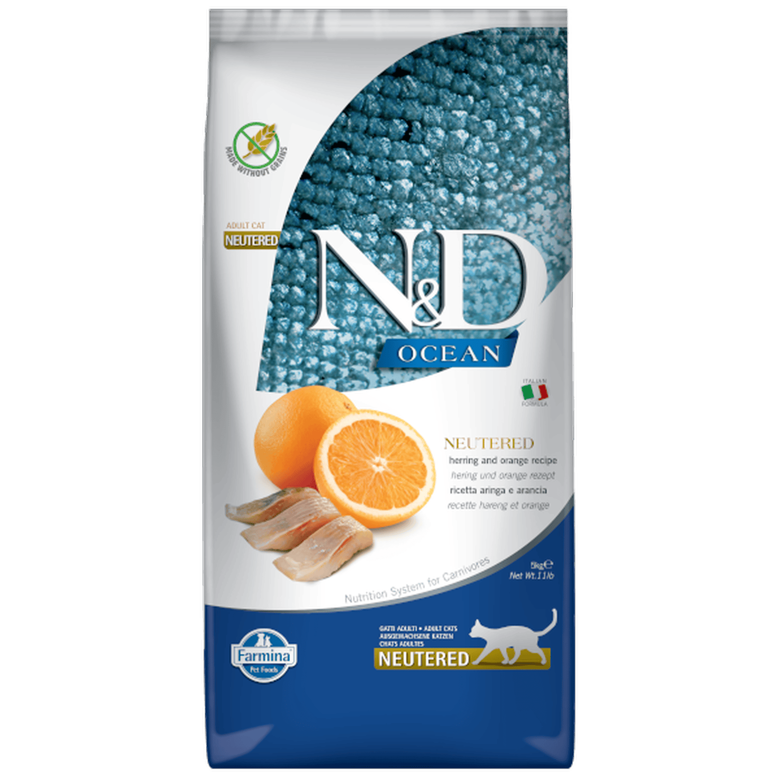 FARMINA N&D OCEAN - CAT Dry Herring&Orange NEUTERED ADULT 5 kg