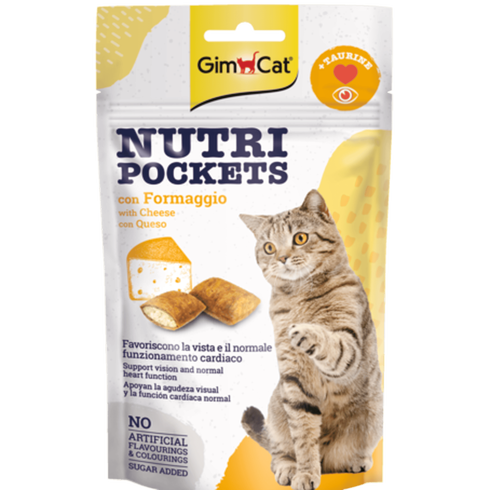 GimCat Nutri Pockets with Cheese & Taurine skanėstai katėms su Sūriu ir Taurinu 60g