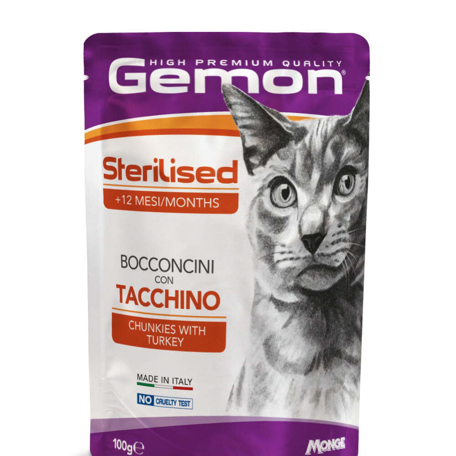 Gemon Senior +8 konservuotas pašaras senyvoms katėms su kalakutiena 100g
