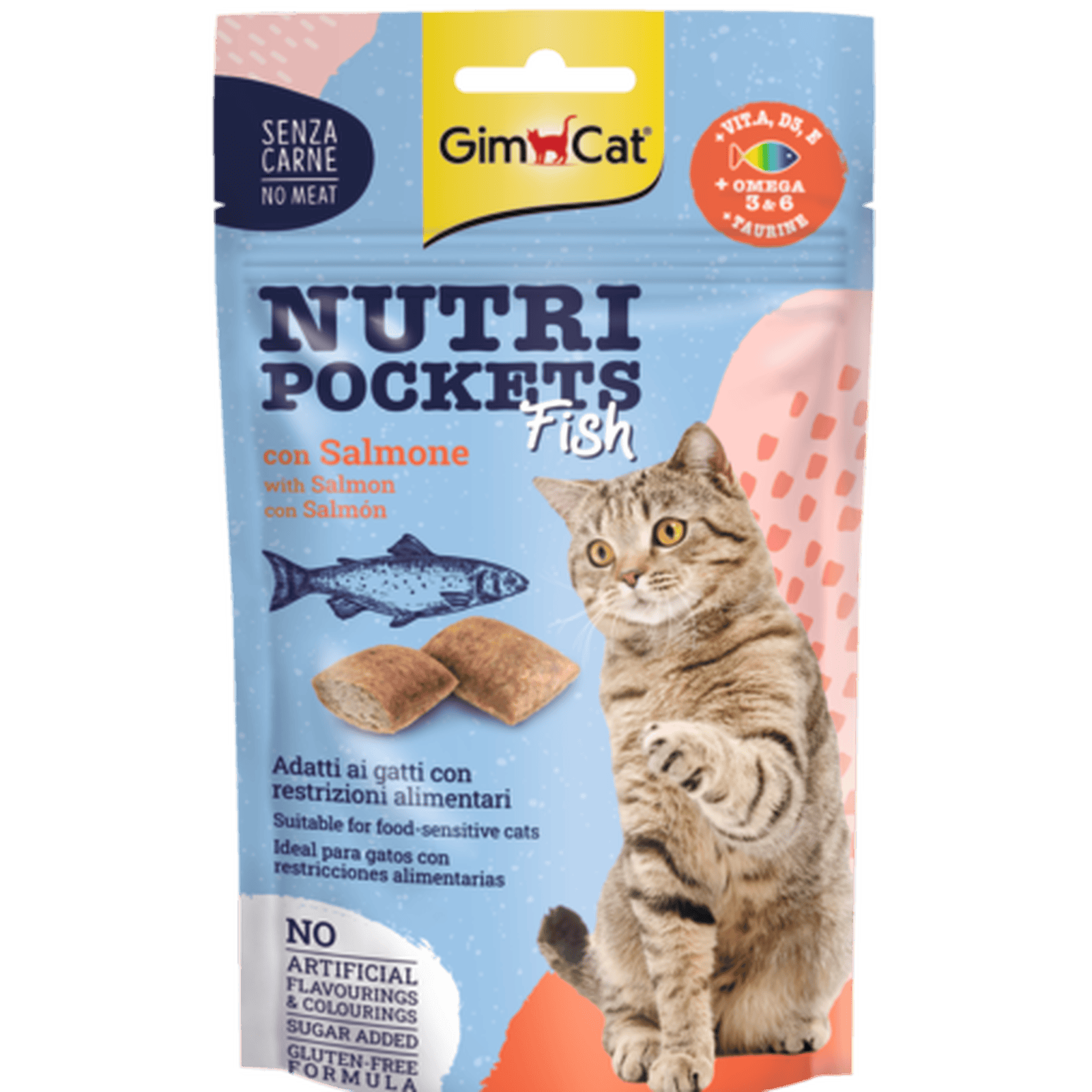 GIMCAT NUTRI POCKETS Fish with Salmon 60g