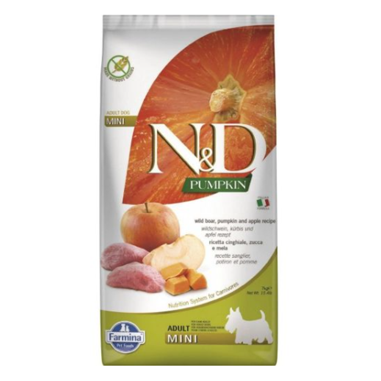 FARMINA N&D PUMPKIN - DOG Dry Wild Boar&Apple ADULT MINI 7 kg