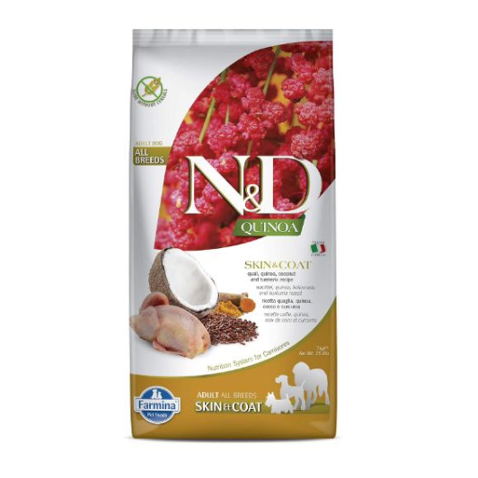 FARMINA N&D QUINOA - DOG Dry SKIN&COAT Quail&Coconut ADULT ALL BR 7 kg