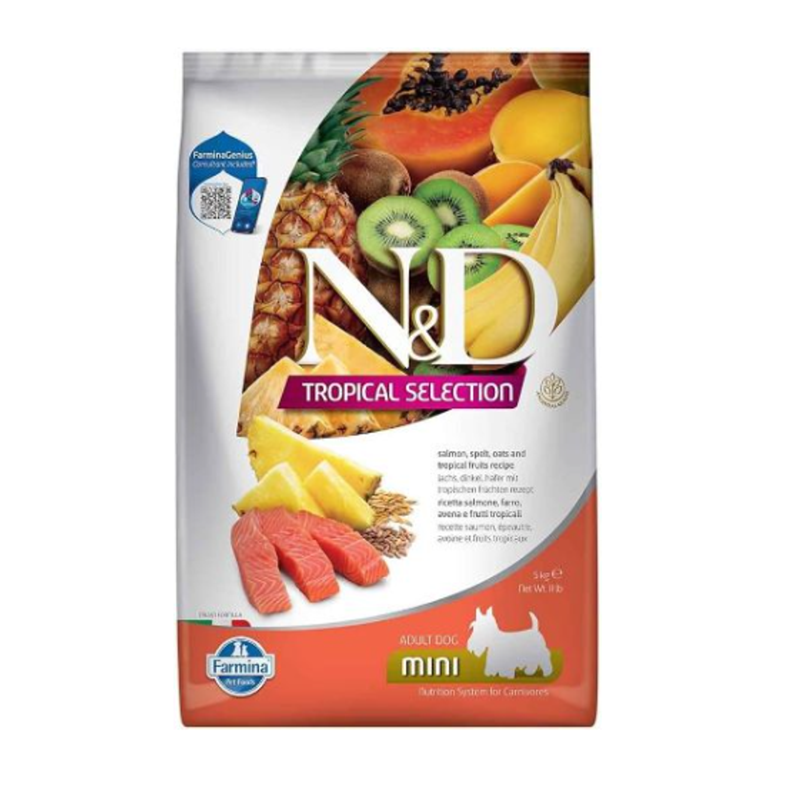 FARMINA N&D TROPICAL SELECTION - DOG Dry Salmon ADULT MINI 5 kg