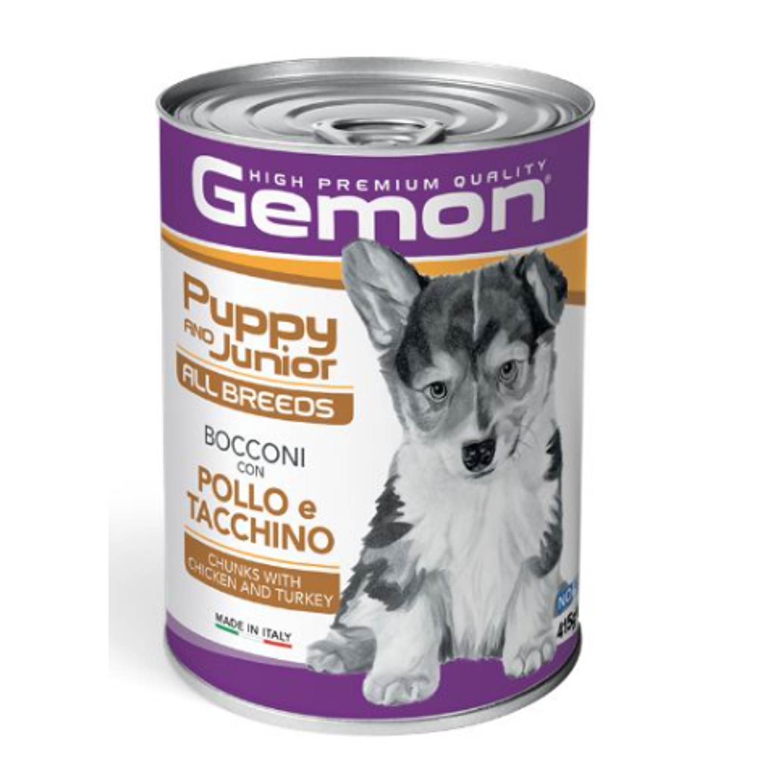 Gemon all breeds puppy konservuotas pašaras su vištienos ir kalakutienos gabaliukais 415g