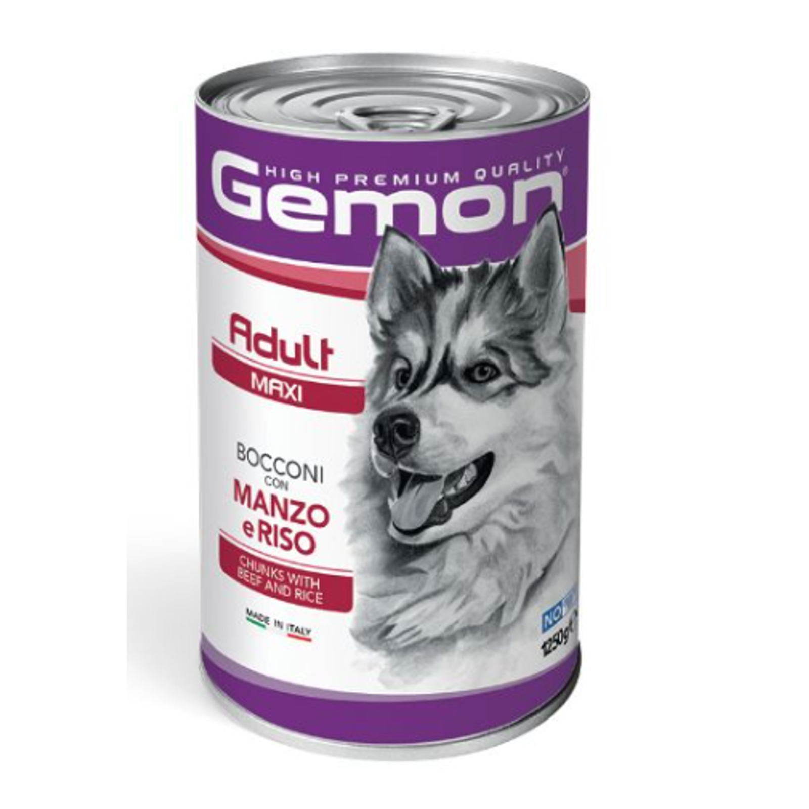 Gemon maxi adult konservuotas pašaras suaugusiems šunims su jautiena ir ryžiais 1250g
