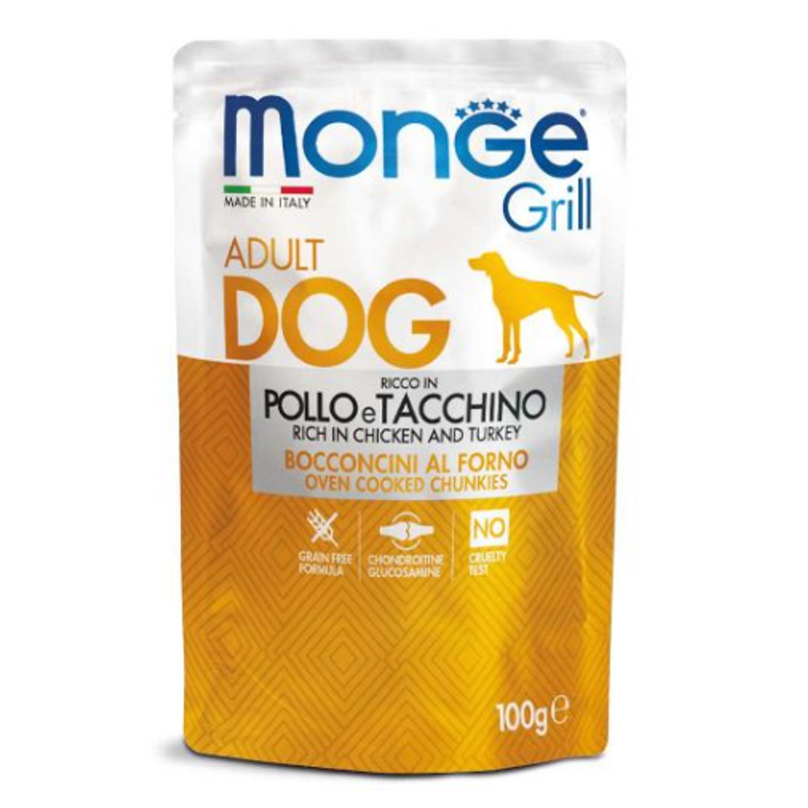 Monge Grill konservuotas pašaras šunims su vištiena ir kalakutiena 100g