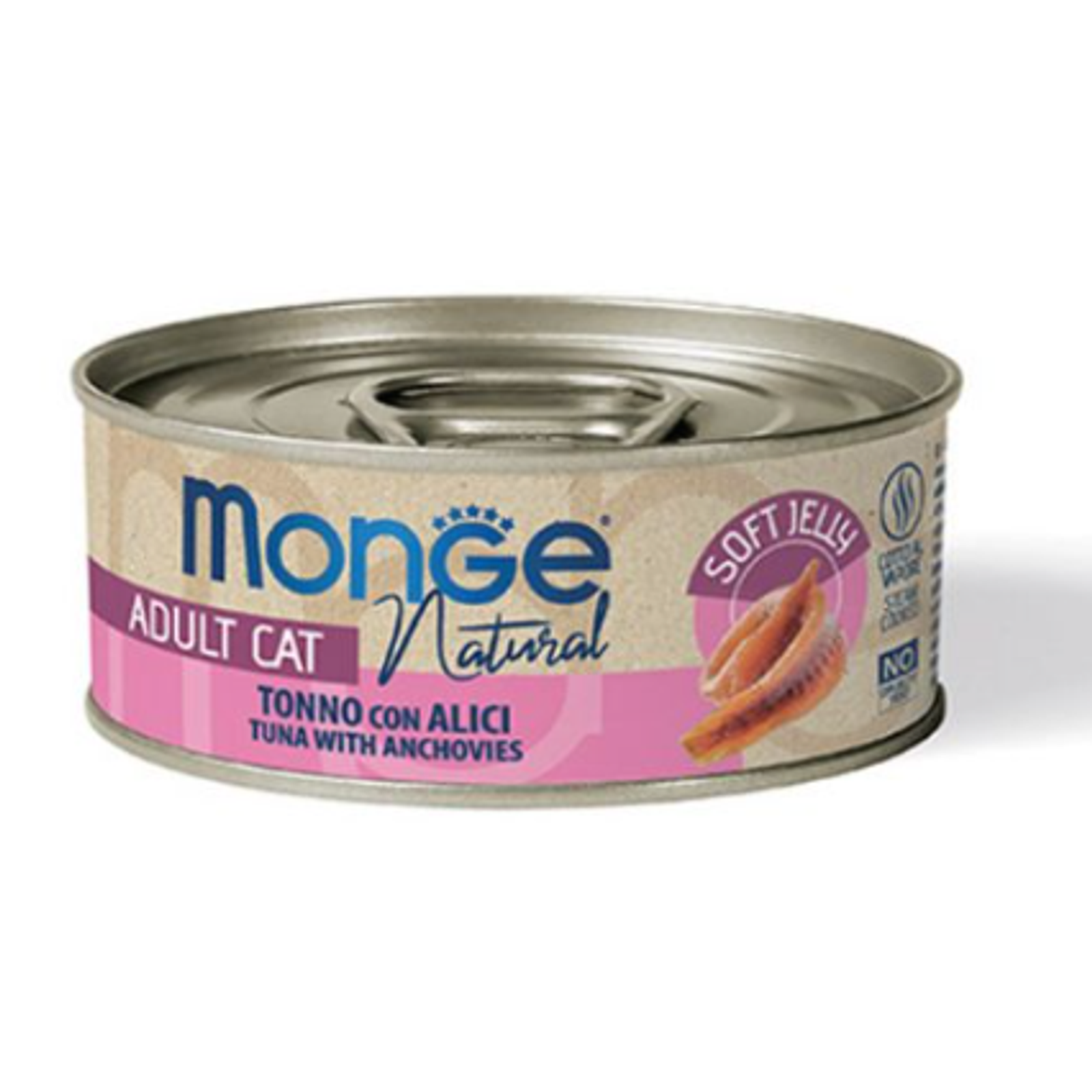 Monge Jelly Senior kons. pašaras senyvoms katėms su tunu ir ančiuviais 80g