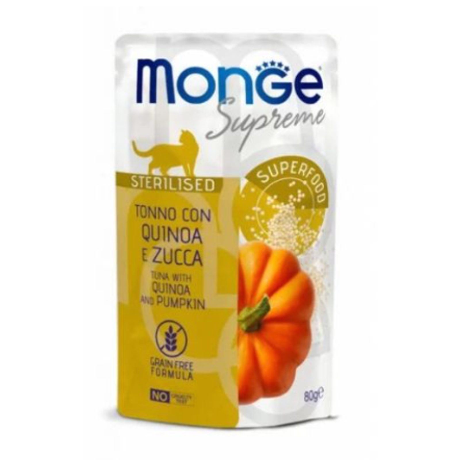 Monge SUPREME - Cat Wet Pouches Tuna with quinoa and pumpkin - Sterilised 80g