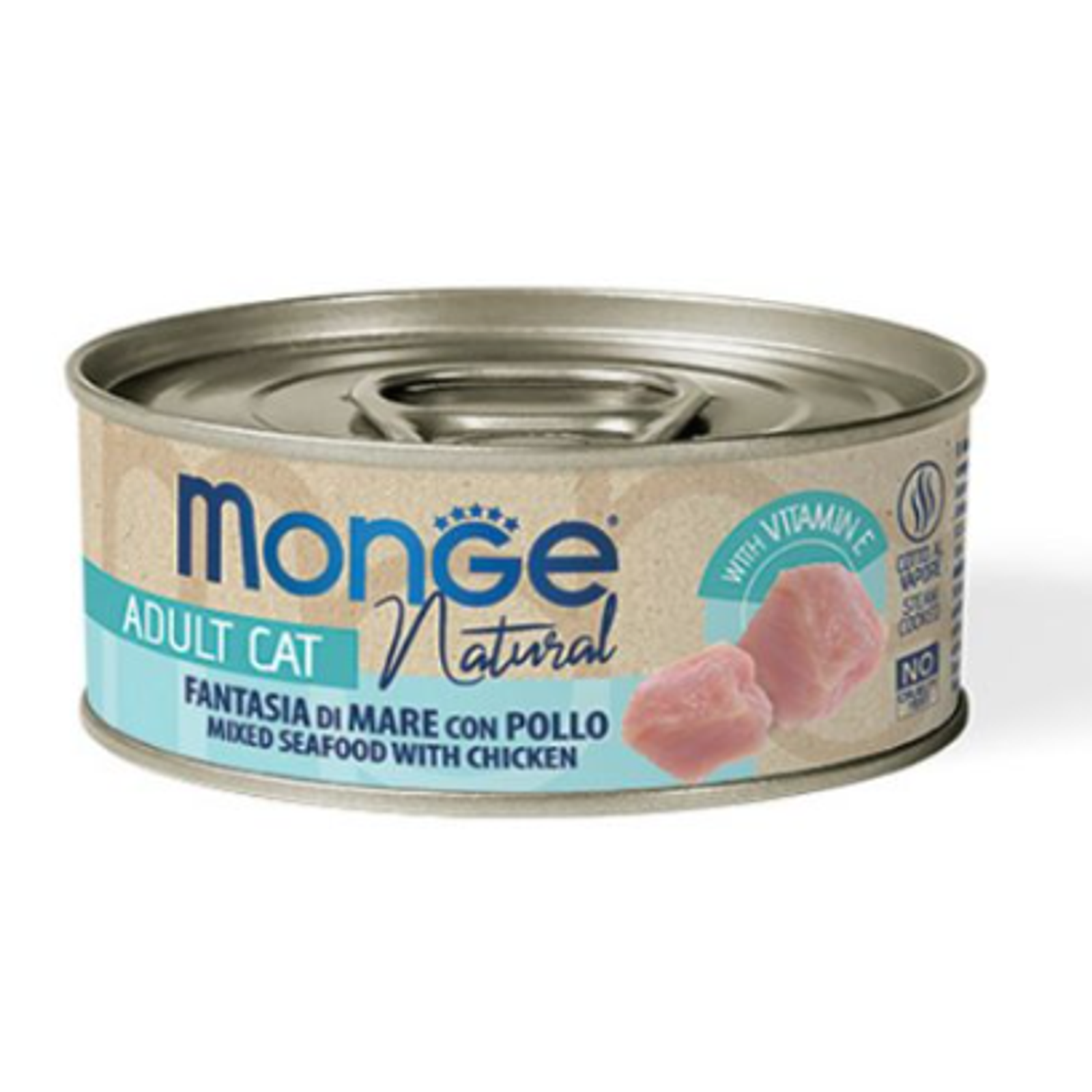 Monge kons. pašaras katėms su gardžiomis jūros gėrybėmis ir vištiena 80g