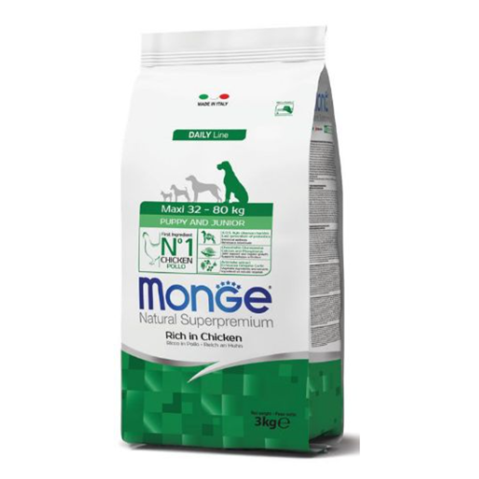 Monge maxi puppy visavertis sausas pašaras jauniems šuniukams su vištiena 12kg