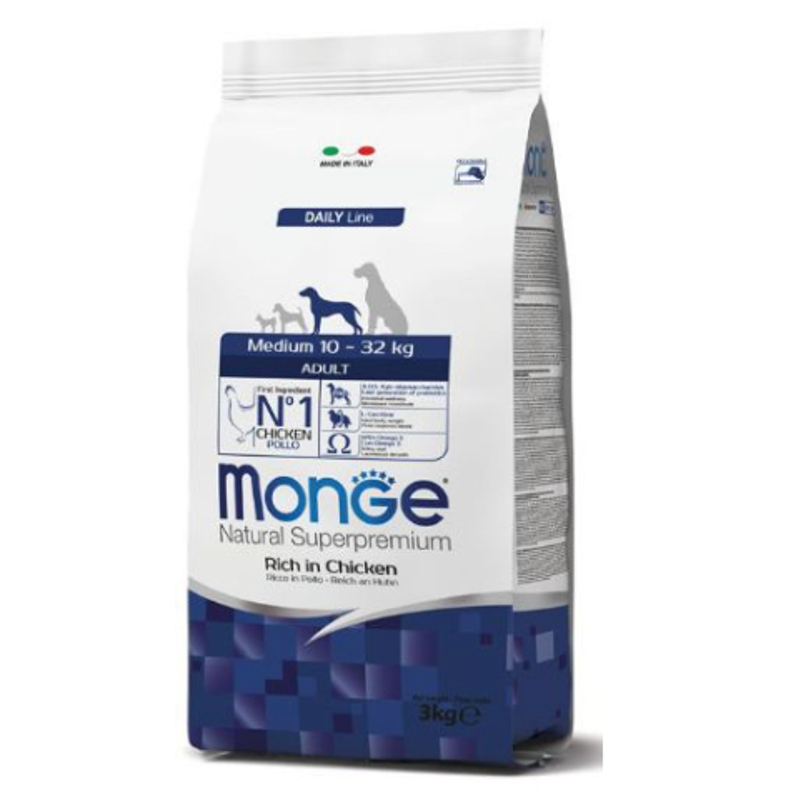 Monge medium adult visavertis sausas pašaras su vištiena 12kg
