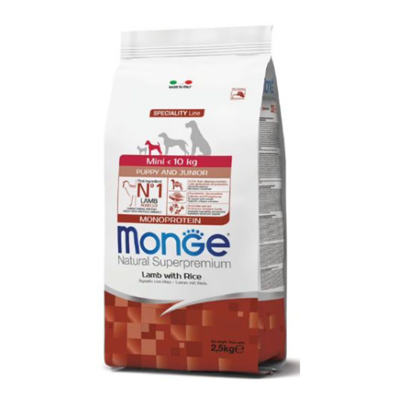 Monge mini puppy sausas pašaras (ėriena ir ryžiai) 7,5kg