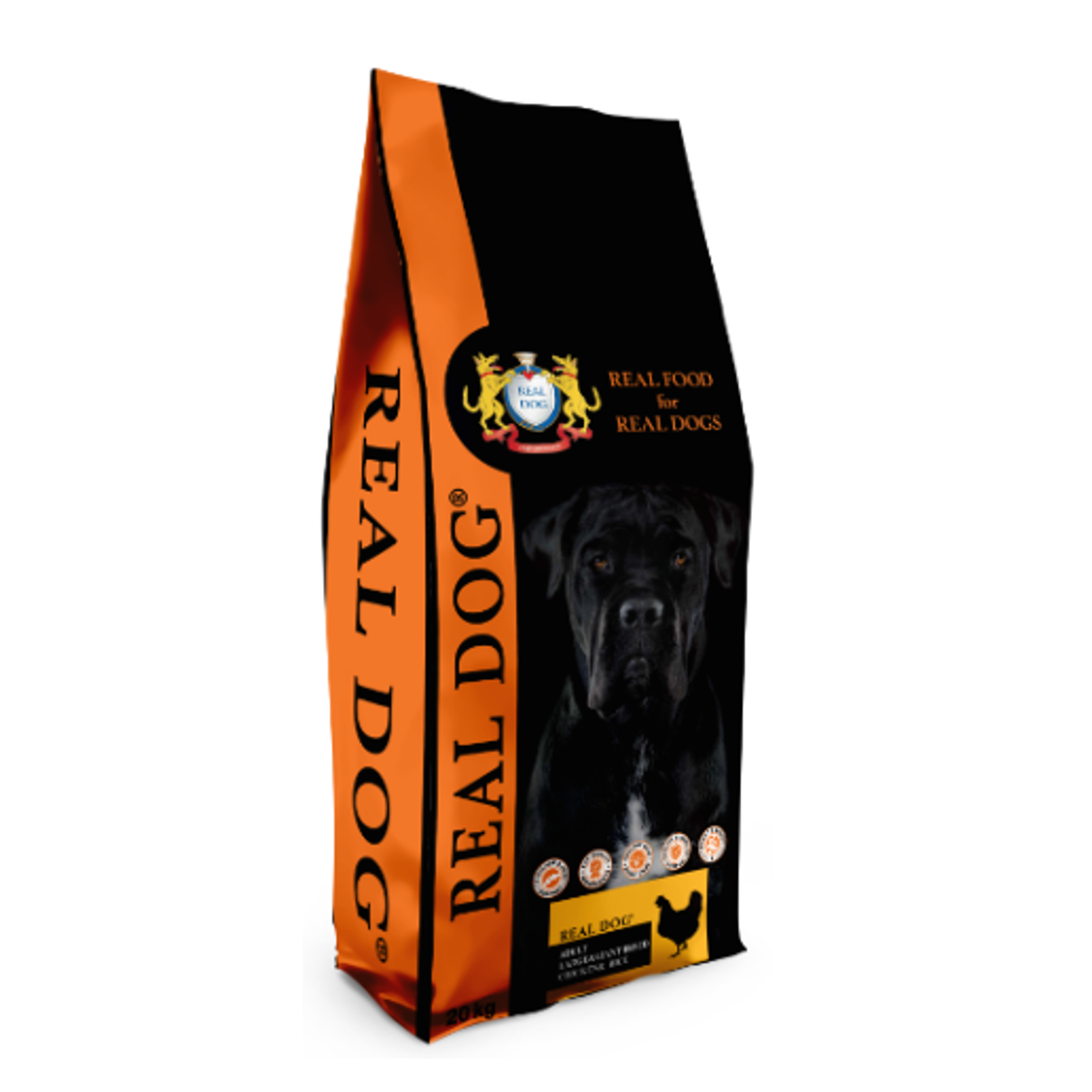 Real Dog Adult Large-Giant Breeds su vištiena ir ryžiais 20kg